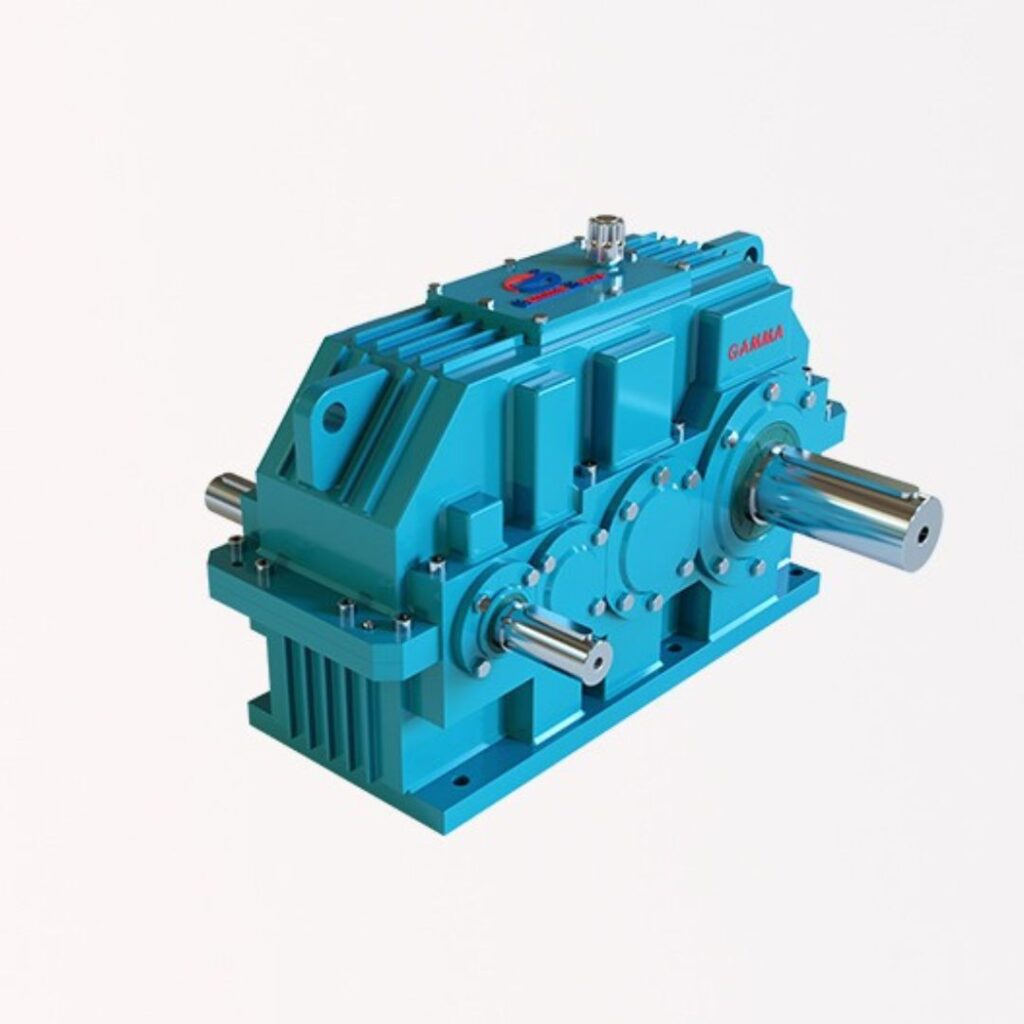High efficiency industrial helical gearbox used in heavy duty machinery applications