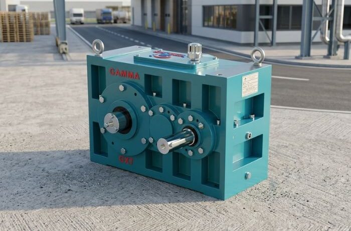 Industrial gearbox in a manufacturing plant highlighting common gearbox failures, maintenance, and reliability solutions by Gamma Gears.
