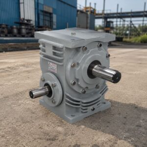 Industrial gearbox selection guide showing Worm Reduction Gearbox and Helical Gearbox applications