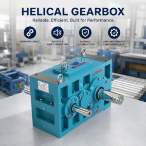 Precision-engineered Helical Gearbox by Gamma Gears for industrial power transmission, high torque, smooth operation, and reliable performance.